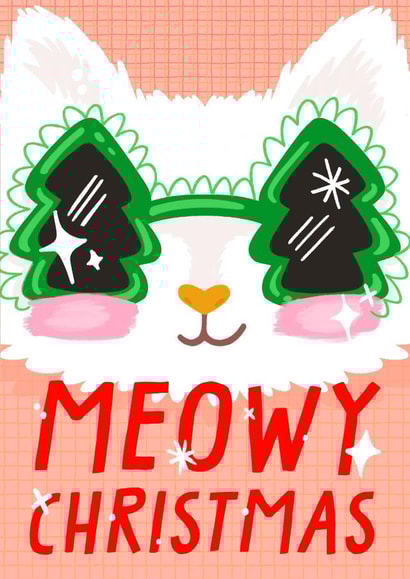 Cute Christmas Cat Card created by URGHH Card Co.