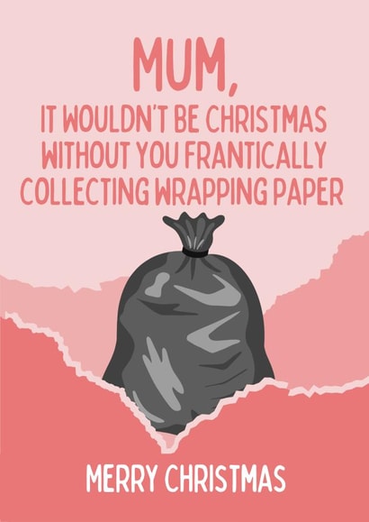 Funny Christmas Card For Mum | Wrapping Paper | Relatable created by #1 Silly Sausage 