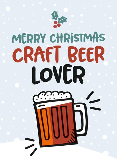 Funny Christmas card for the craft beer lover iwho loves to be festive created by Superlush Cards