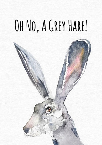 A Grey Hare Birthday Card - Punny Age Joke created by Jo Scott Art