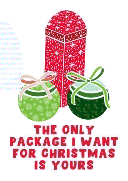 Naughty Christmas Card - Package Pun created by Pink Peach Cards
