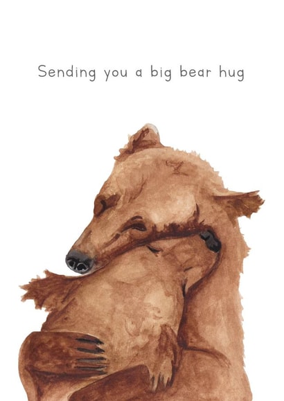 Cute Thinking Of You Card - Bear Hug created by lil wabbit