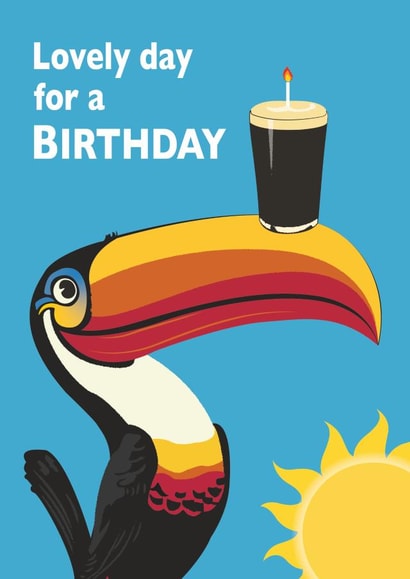 Irish stout lover's birthday card - It's a lovely day for a birthday! created by Emily Bratby