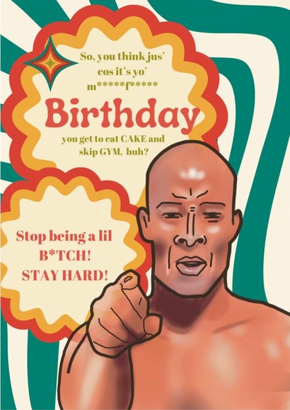 David Goggins Birthday Card for Gym Shark created by Deborah Woodthorpe Illustration