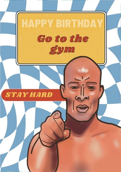 David Goggins Go the Gym Birthday Card created by Deborah Woodthorpe Illustration