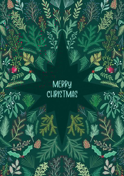 Classic Christmas Card - Festive foliage created by Sofia Papa Designs