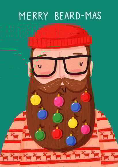 Merry Beard-mas Pun Christmas Card created by Nicola Watson