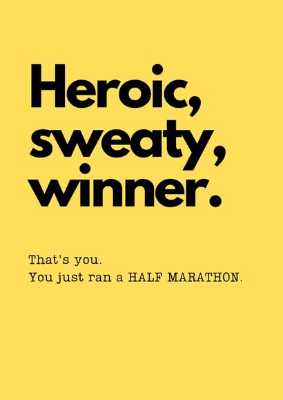 Half Marathon Congratulations Card - for Runner created by Running Cards UK