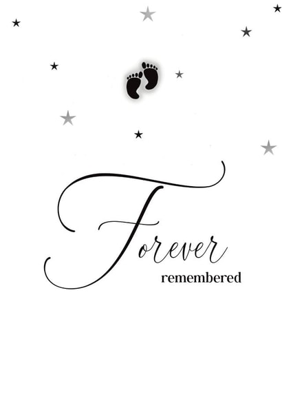 forever remembered card for those who have lost a baby, miscarriage or stillborn created by Kara Kelly