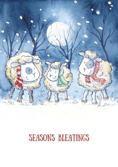 Cute Pun Christmas Sheep card - Seasons Bleatings created by Kate Garrett