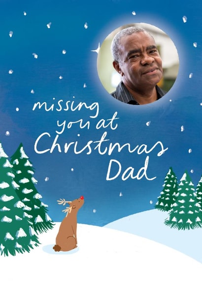 Classic Christmas Photo Card - Missing you at Christmas Dad created by The Cake Thief