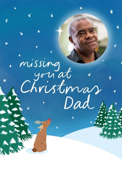 missing you at christmas dad photo upload christmas card for grave in loving memory at christmas dad photo memory christmas card Personalised Photo Card 26610 created by The Cake Thief