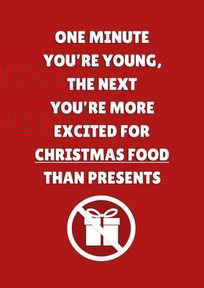 One Minute You're Young - Christmas Dinner - Relatable - Funny Card created by PopDogShop
