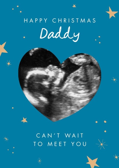 Cute Christmas Photo Card - Merry Christmas Daddy - From the bump created by The Cake Thief