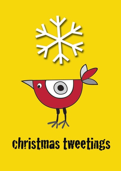 Cute birdie Christmas card for your friends and family created by Sal Roydhouse