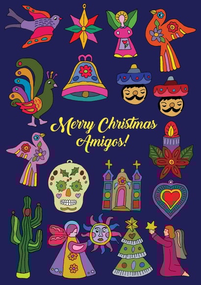 A cute Mexican themed Christmas card - for sending your amigos created by Sal Roydhouse