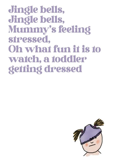 Funny Christmas card for mums of toddlers created by Little Lights Invites
