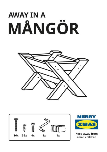 Funny Ikea DIY Christmas Card for Friends & Family - Flatpack Manger created by Mythokell