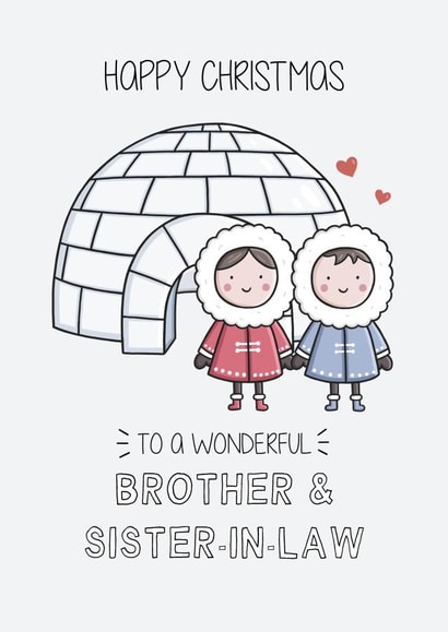 Cute Christmas Card - Brother & Sister-In-Law - Igloo created by Creaternet