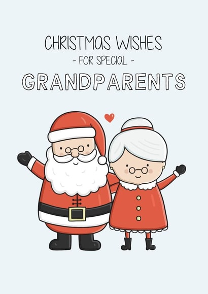 Cute Christmas Card - Grandparents - Mr & Mrs Claus created by Creaternet