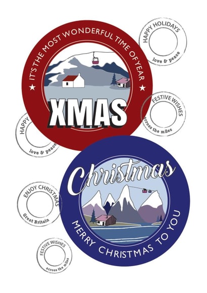 Here's an unusual Christmas card for you friends who like skiing created by Sal Roydhouse