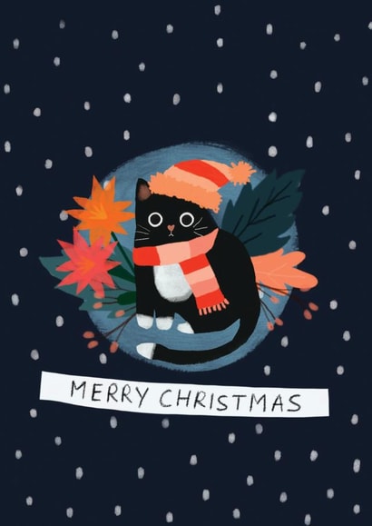 Cute Christmas Card - Cat - Winter Hat created by Rachael Powick