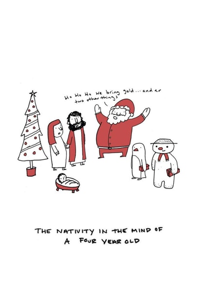 A funny Christmas card inspired by the mind of a four year old. created by Hole in my Pocket