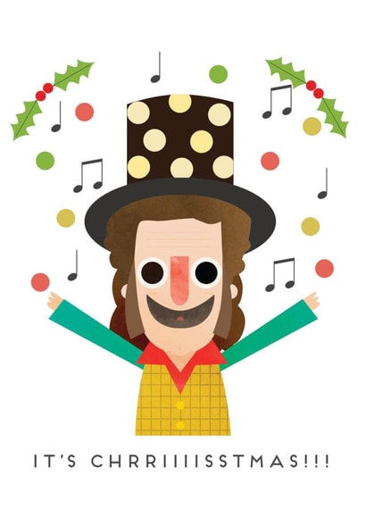Funny Cartoon Christmas card - a classic music song card for music lovers. created by Hole in my Pocket