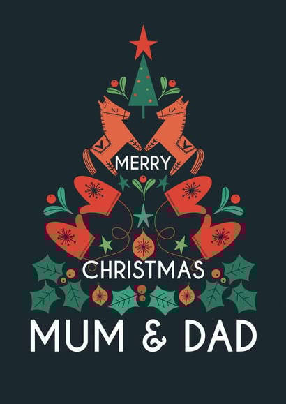 Classic Merry Christmas Mum & Dad | Parents created by Bells Scambler