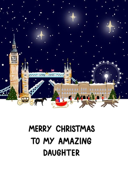 Classic Christmas Card For Daughter created by HCD Illustration