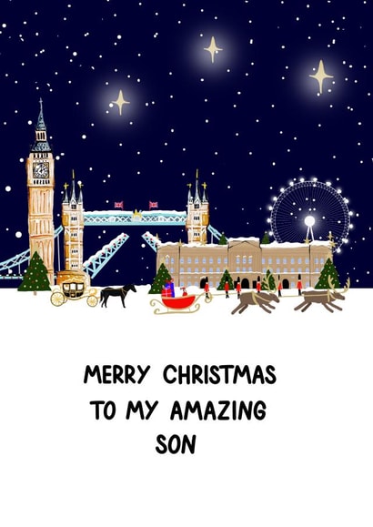 Classic Christmas Card For Son created by HCD Illustration