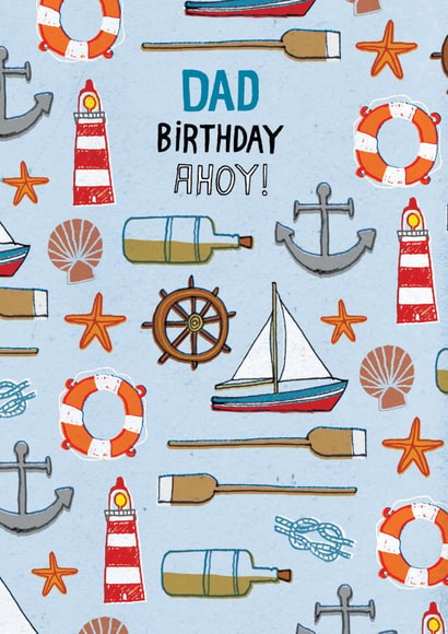 Nautical Birthday Card For Dad - Boat Themed Design created by Pencilface