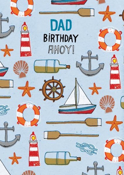 Nautical Birthday Card For Dad - Boat Themed Design | thortful