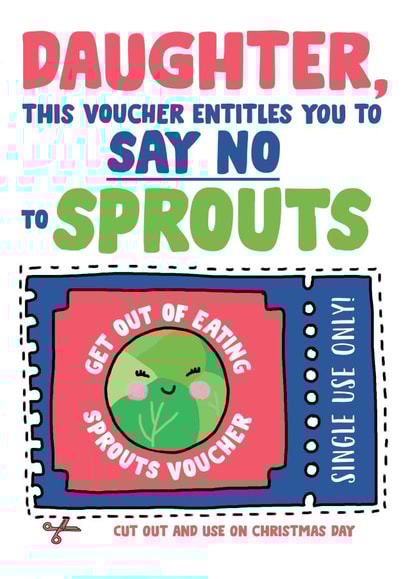 Funny Christmas Card For Daughter - Funny Sprout Christmas Card created by Eskimo Kiss Designs