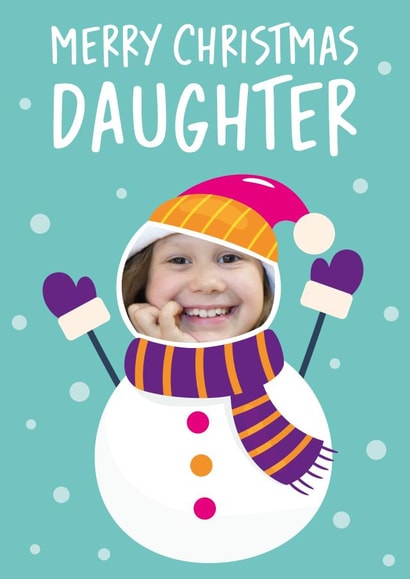 Cute Snowman Christmas Photo Card - Daughter created by Seabird Studio