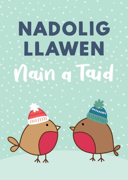 Welsh Christmas Card - Nadolig Llawen created by Draenog Design