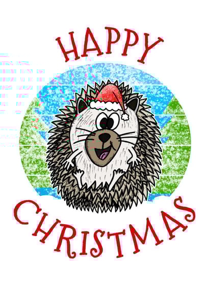 Cute Christmas Hedgehog For Animal Lovers created by Doodle Rob