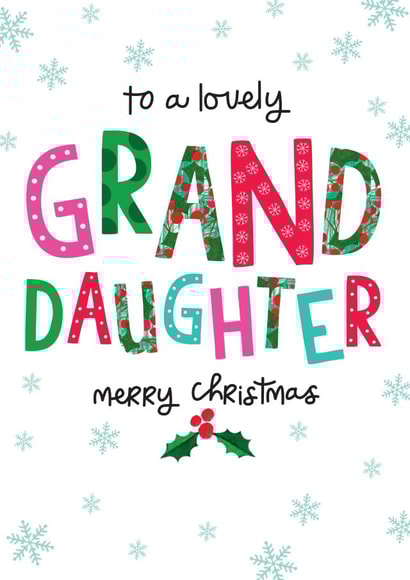Heartfelt Christmas Card - Granddaughter created by The Boy and the Bear