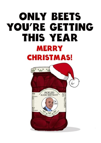 Funny Christmas Card - Beats by Dr Dre created by Kasia Cards