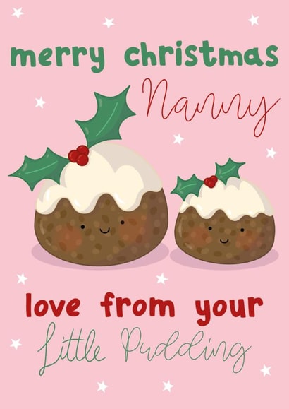 Cute Christmas Card - Nanny - Little Pudding created by Squiggle Scribble