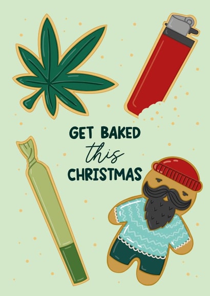 Punny Christmas card for those who love to get baked created by Squiggle Scribble