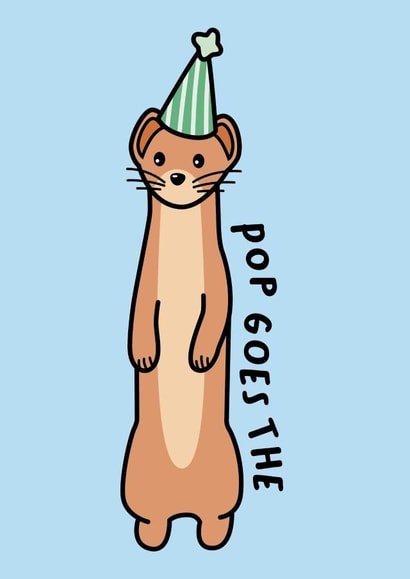 Cute Weasel Birthday Card - Pop Goes the Weasel created by Weasel & Fox Studio