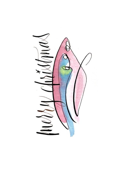 Christmas Card - Nativity - Holy Family - Simple and elegant created by Esther Gordo