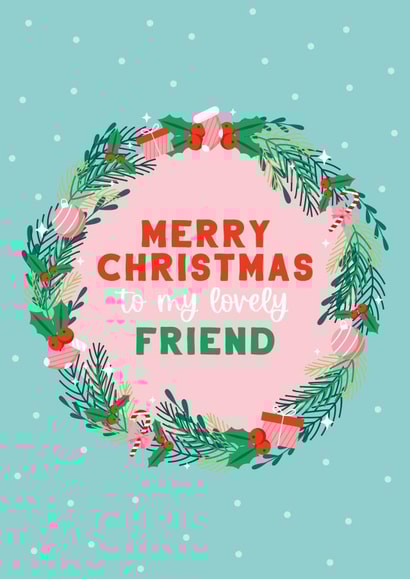 Heartfelt Christmas Card - Friend - Wreath created by Seabird Studio