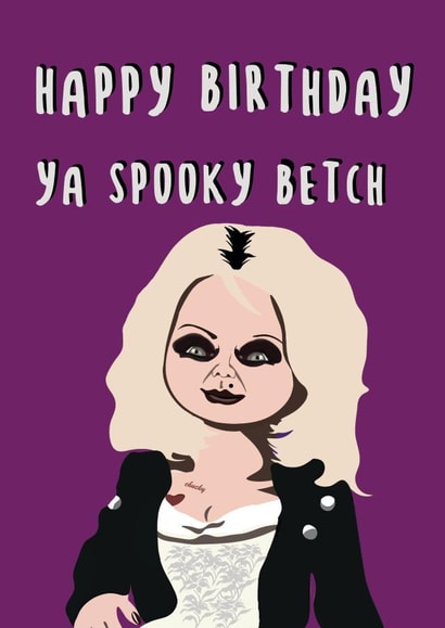 Birthday card with a halloween theme created by Pip Page