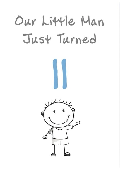 Cute Birthday Card - Son - Little Man - 11th created by @MisterDave