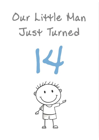 Cute Birthday Card - Son - Little Man - 14th created by @MisterDave