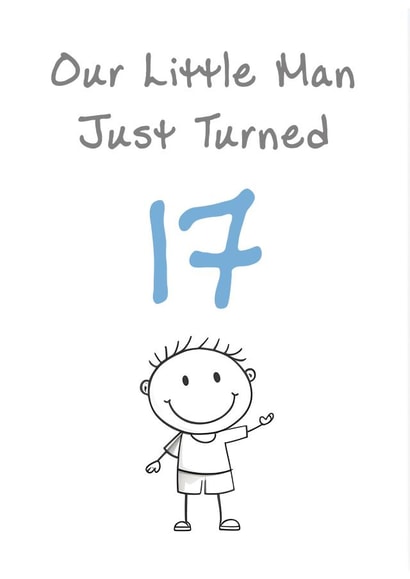 Cute Birthday Card - Son - Little Man - 17th created by @MisterDave