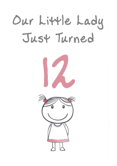 Cute Birthday Card - Little Lady - 12th created by @MisterDave