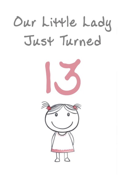 Cute Birthday Card - Little Lady - 13th created by @MisterDave